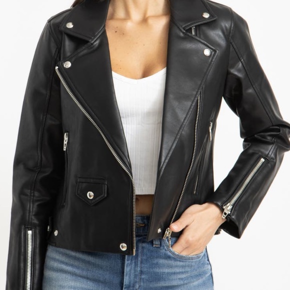 Blank NYC Black Faux Leather Moto Jacket - Picture 2 of 10
